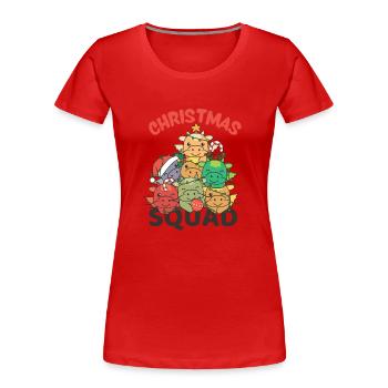 Dragon Arbre de Noël Escouade de Noël Dragon - T-shirt bio Premium Femme - rouge - Devant - Mia (176cm)