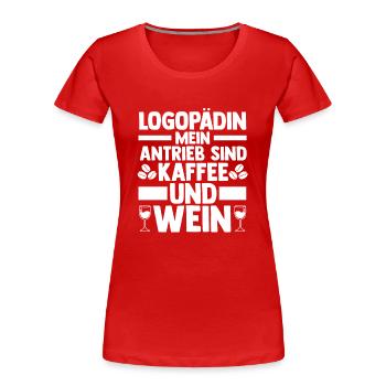 Logopädie Logopädin - Frauen Premium Bio T-Shirt - Rot - Vorne - Mia (176cm)