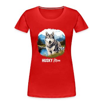 Husky - Frauen Premium Bio T-Shirt - Rot - Vorne - Mia (176cm)