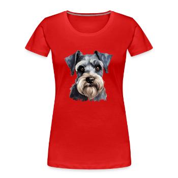 Schnauzer - Frauen Premium Bio T-Shirt - Rot - Vorne - Mia (176cm)
