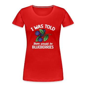 Blueberry, Fruit, Blueberry - Women's Premium Organic T-Shirt - red - Front - Mia (176cm)