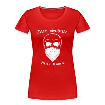 Alte schule - Alter Kodex - Rocker / Biker Shirt - Frauen Premium Bio T-Shirt - Rot - Vorne - Mia (176cm)