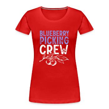 Blueberry, Fruit, Blueberry - Women's Premium Organic T-Shirt - red - Front - Mia (176cm)
