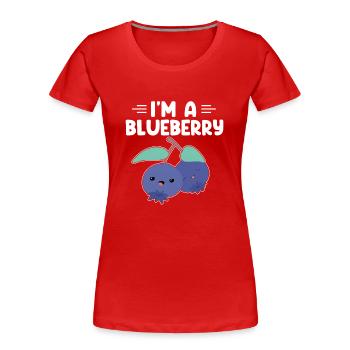 Blueberry, Fruit, Blueberry - Women's Premium Organic T-Shirt - red - Front - Mia (176cm)