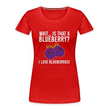 Blueberry, Fruit, Blueberry - Women's Premium Organic T-Shirt - red - Front - Mia (176cm)