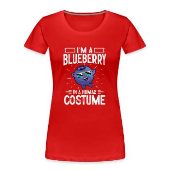 Blueberry, Fruit, Blueberry - Women's Premium Organic T-Shirt - red - Front - Mia (176cm)