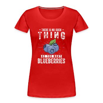 Blueberry, Fruit, Blueberry - Women's Premium Organic T-Shirt - red - Front - Mia (176cm)