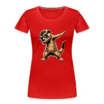 Dabbing Erdmännchen mit Sonnenbrille Cool Erdmännchen - Frauen Premium Bio T-Shirt - Rot - Vorne - Mia (176cm)