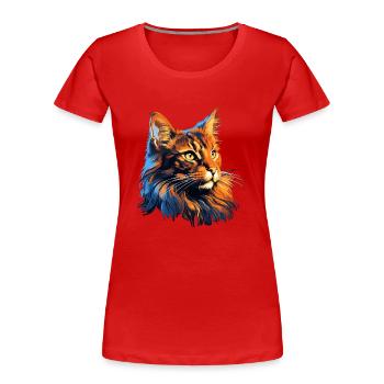 Maine Coon - Frauen Premium Bio T-Shirt - Rot - Vorne - Mia (176cm)