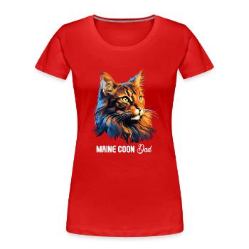 Maine Coon - Frauen Premium Bio T-Shirt - Rot - Vorne - Mia (176cm)