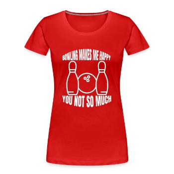 Bowling Club Bowling Bowling Bowler Bowling Club - Women's Premium Organic T-Shirt - red - Front - Mia (176cm)