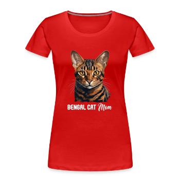 Chat du Bengale - T-shirt bio Premium Femme - rouge - Devant - Mia (176cm)