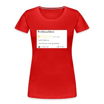 Noch 2 Glühwein... - Frauen Premium Bio T-Shirt - Rot - Vorne - Mia (176cm)