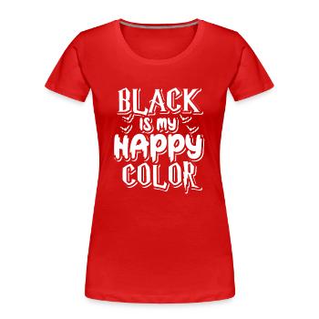 Gothic Black ist meine glückliche Farbe Baphomet - Frauen Premium Bio T-Shirt - Rot - Vorne - Mia (176cm)