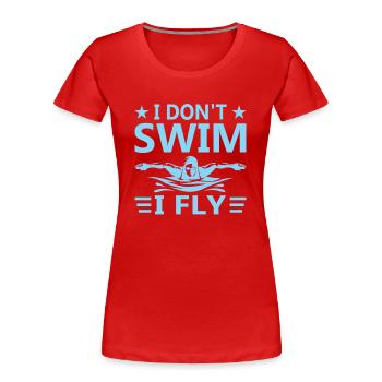 Schwimmen Schwimmbutterfly Bademeister - Frauen Premium Bio T-Shirt - Rot - Vorne - Mia (176cm)