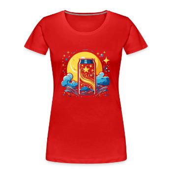 Die coolste Dose mit Sternen und Wolken - Frauen Premium Bio T-Shirt - Rot - Vorne - Mia (176cm)