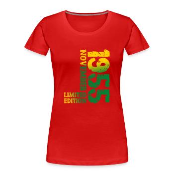 1955 November Limited Edition 68. Geburtstag Deko - Frauen Premium Bio T-Shirt - Rot - Vorne - Mia (176cm)