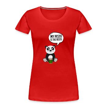 Italian Cuisine - Basil Pesto Is The Besto - Frauen Premium Bio T-Shirt - Rot - Vorne - Mia (176cm)