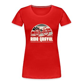 Roulez sur le gravier - T-shirt bio Premium Femme - rouge - Devant - Mia (176cm)