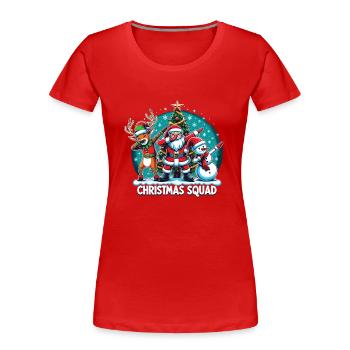Escouade de Noël - T-shirt bio Premium Femme - rouge - Devant - Mia (176cm)