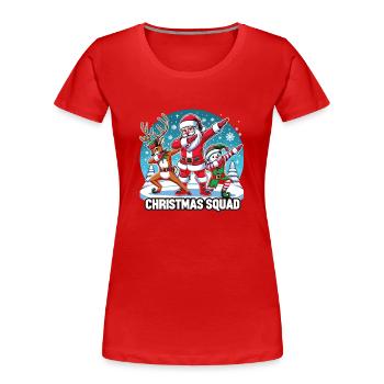 Escouade de Noël - T-shirt bio Premium Femme - rouge - Devant - Mia (176cm)