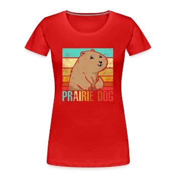 Prairie dog - Women's Premium Organic T-Shirt - red - Front - Mia (176cm)
