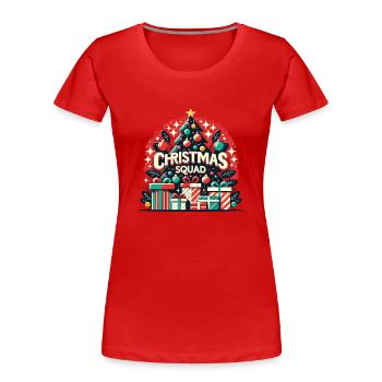 Escouade de Noël - T-shirt bio Premium Femme - rouge - Devant - Mia (176cm)