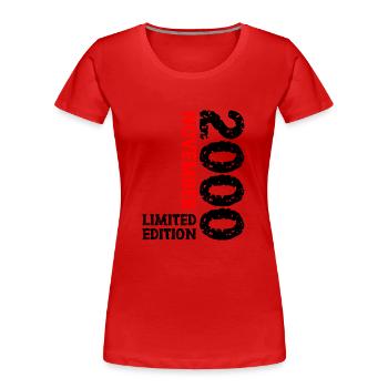 2000 November Limited Edition 23. Geburtstag Deko - Frauen Premium Bio T-Shirt - Rot - Vorne - Mia (176cm)