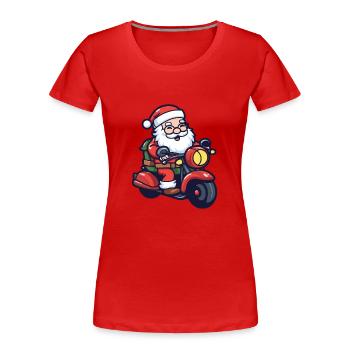 Weihnachtsmann Santa Fahrzeug - Frauen Premium Bio T-Shirt - Rot - Vorne - Mia (176cm)