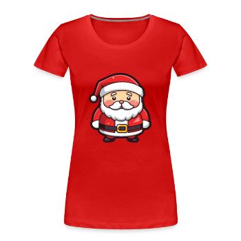 Père Noël drôle de Noël - T-shirt bio Premium Femme - rouge - Devant - Mia (176cm)