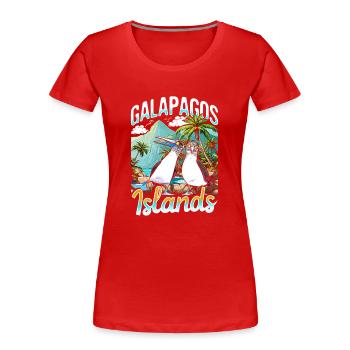 Galapagos Islands - Frauen Premium Bio T-Shirt - Rot - Vorne - Mia (176cm)