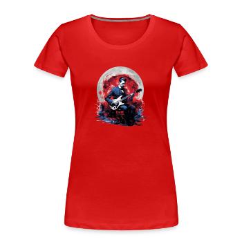 Gitarren E-Gitarren-Saiten E-Gitarre Musiker - Frauen Premium Bio T-Shirt - Rot - Vorne - Mia (176cm)