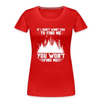 Promenade en forêt Amoureux de la forêt Amoureux de la nature Forêts - T-shirt bio Premium Femme - rouge - Devant - Mia (176cm)