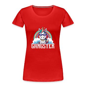 Gangsta Unicorn - Frauen Premium Bio T-Shirt - Rot - Vorne - Mia (176cm)