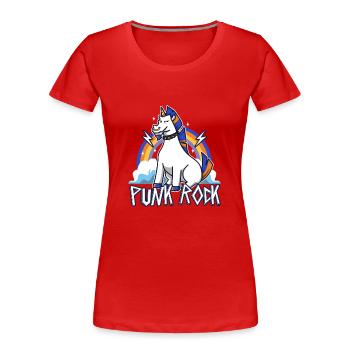 Licorne punk rock - T-shirt bio Premium Femme - rouge - Devant - Mia (176cm)