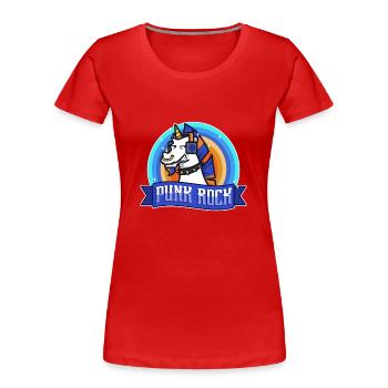 Licorne punk rock - T-shirt bio Premium Femme - rouge - Devant - Mia (176cm)