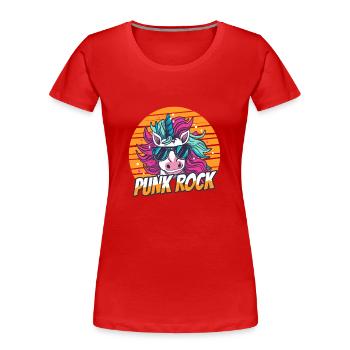 Licorne punk rock - T-shirt bio Premium Femme - rouge - Devant - Mia (176cm)