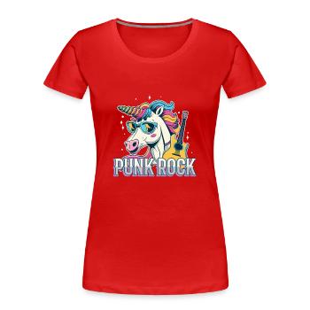Licorne punk rock - T-shirt bio Premium Femme - rouge - Devant - Mia (176cm)