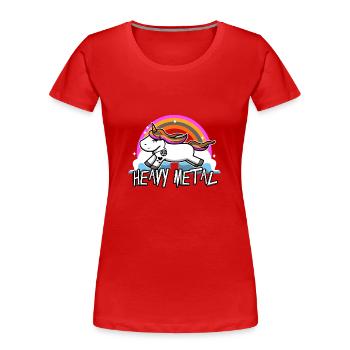 Licorne Heavy Metal - T-shirt bio Premium Femme - rouge - Devant - Mia (176cm)