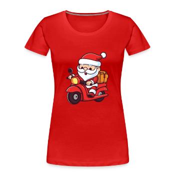 Weihnachtsmann Santa Fahrzeug - Frauen Premium Bio T-Shirt - Rot - Vorne - Mia (176cm)