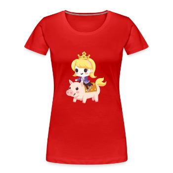 Conte de fées de princesse cochon - T-shirt bio Premium Femme - rouge - Devant - Mia (176cm)