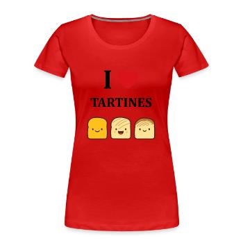 Tartine - T-shirt bio Premium Femme - rouge - Devant - Mia (176cm)