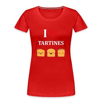 Tartine - T-shirt bio Premium Femme - rouge - Devant - Mia (176cm)