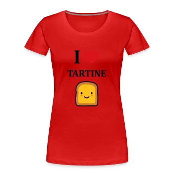 Tartine - T-shirt bio Premium Femme - rouge - Devant - Mia (176cm)