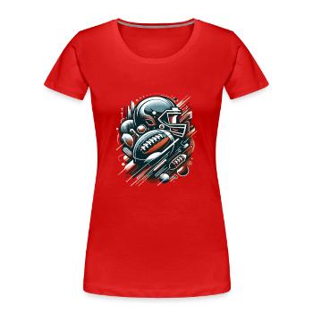 American Football Football Football Helm Football - Frauen Premium Bio T-Shirt - Rot - Vorne - Mia (176cm)