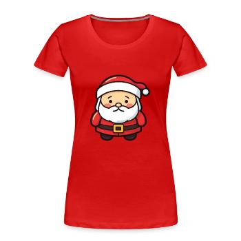 Père Noël drôle de Noël - T-shirt bio Premium Femme - rouge - Devant - Mia (176cm)