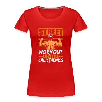 Calisthenics - Frauen Premium Bio T-Shirt - Rot - Vorne - Mia (176cm)