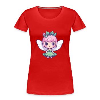 Fée Bande Dessinée Mignonne - T-shirt bio Premium Femme - rouge - Devant - Mia (176cm)