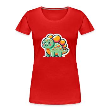 Dinosaurier Baby Dino Kinder Dinosaurier Kinder - Frauen Premium Bio T-Shirt - Rot - Vorne - Mia (176cm)