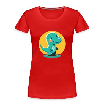 Dinosaurier Baby Dino Kinder Dinosaurier Kinder - Frauen Premium Bio T-Shirt - Rot - Vorne - Mia (176cm)